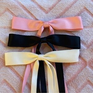Set of Pink, Black, and White Hair Bows